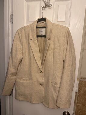 Abercrombie & Fitch Women's Linen Tan/Cream Blazer